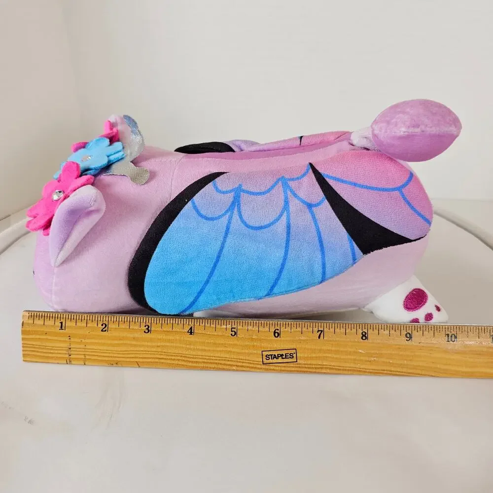 Kawaii Butterfly Unicorn Cat Plush Pillow Stuffed Animal 10” Soft Toy Purple